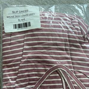 Mauve Deep Stripe Slip Dress